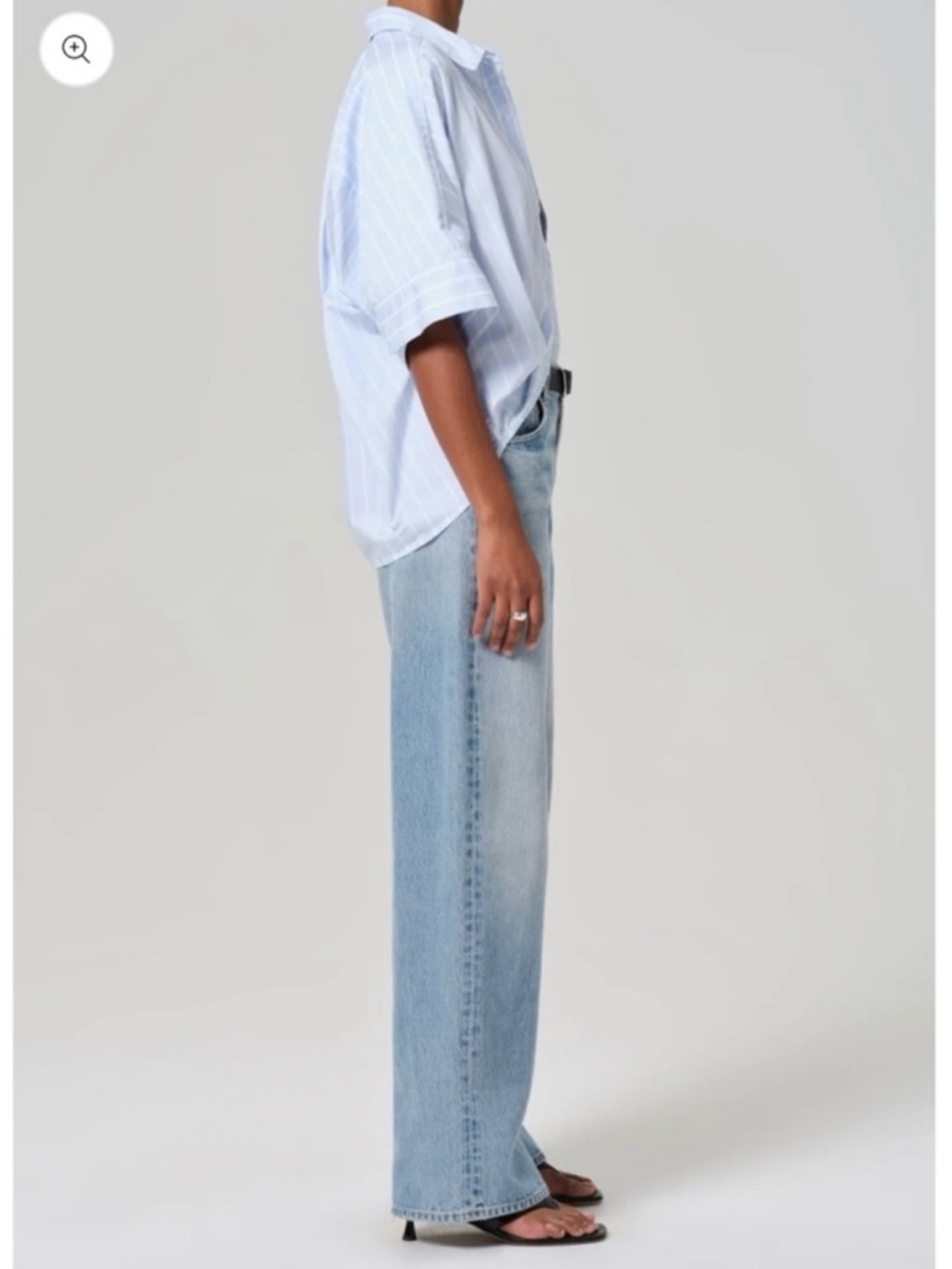 Citizens of Humanity Ayla Baggy Cuffed Crop Wide Leg Jeans Gemini Light Blue 28 - Picture 13 of 14